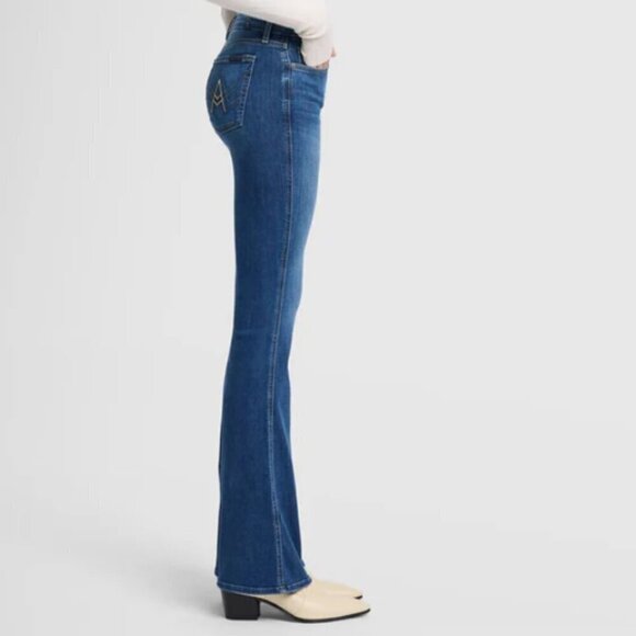 7 For All Mankind Women's Mid Rise Bootcut Blue Denim Jeans Size 27 Stretch EUC - Picture 16 of 16